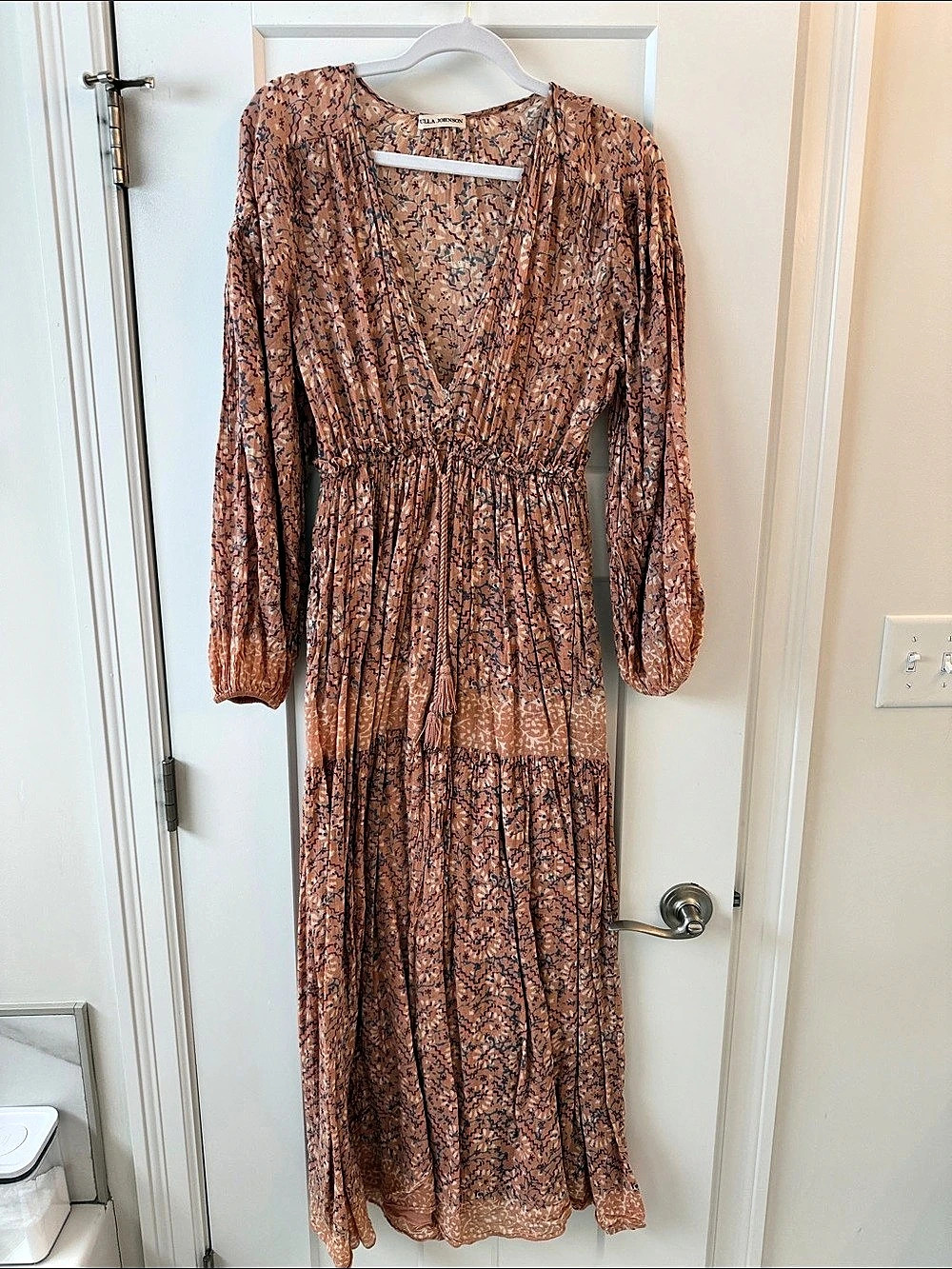 Ulla Johnson Print Long Sleeve Maxi Dress
